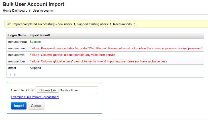 Manager bulk user import